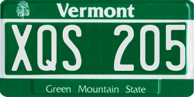 VT license plate XQS205