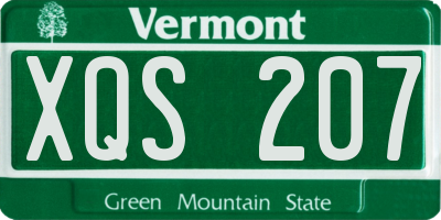 VT license plate XQS207