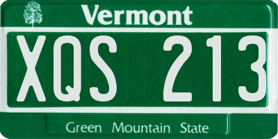 VT license plate XQS213