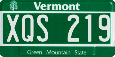 VT license plate XQS219