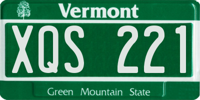 VT license plate XQS221