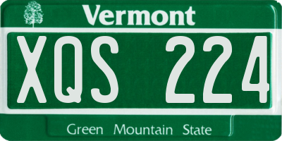 VT license plate XQS224