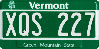 VT license plate XQS227