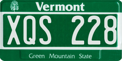 VT license plate XQS228
