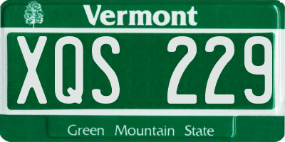 VT license plate XQS229