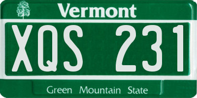 VT license plate XQS231