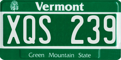 VT license plate XQS239