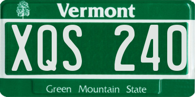 VT license plate XQS240