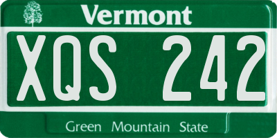 VT license plate XQS242