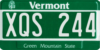 VT license plate XQS244