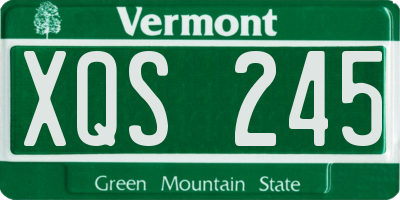 VT license plate XQS245