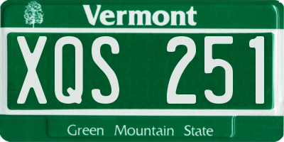 VT license plate XQS251