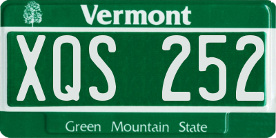 VT license plate XQS252
