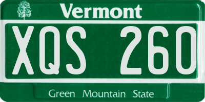 VT license plate XQS260