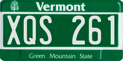 VT license plate XQS261