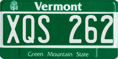 VT license plate XQS262