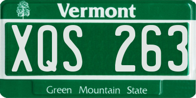 VT license plate XQS263