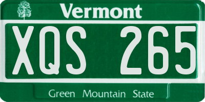 VT license plate XQS265
