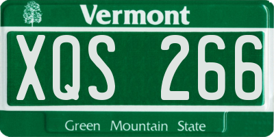 VT license plate XQS266