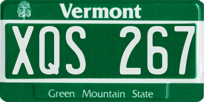 VT license plate XQS267