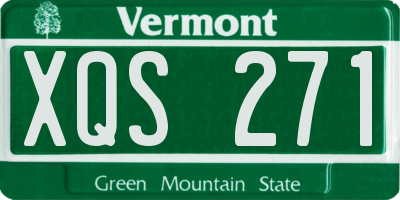 VT license plate XQS271