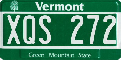 VT license plate XQS272