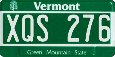 VT license plate XQS276