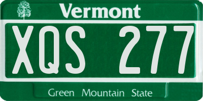 VT license plate XQS277