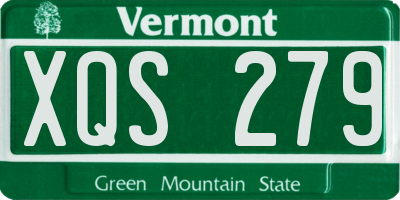 VT license plate XQS279