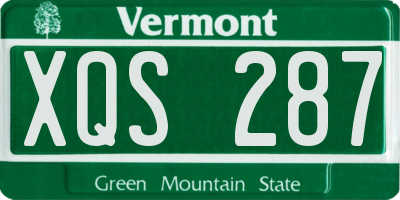 VT license plate XQS287