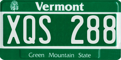 VT license plate XQS288
