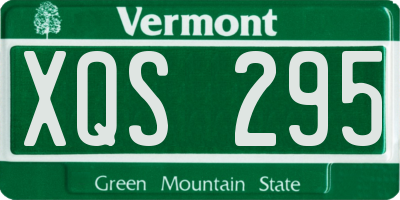 VT license plate XQS295