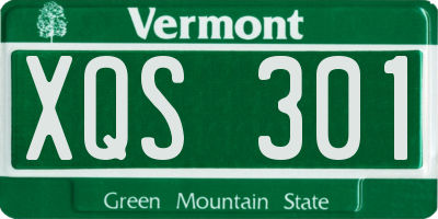 VT license plate XQS301