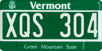 VT license plate XQS304
