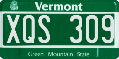 VT license plate XQS309