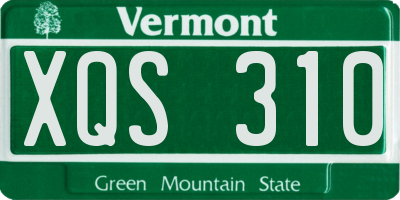 VT license plate XQS310
