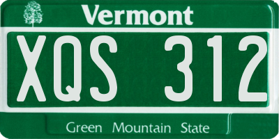 VT license plate XQS312