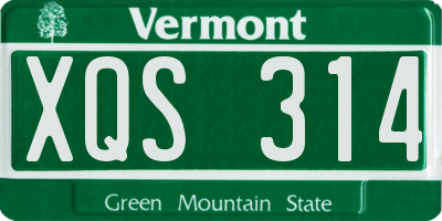 VT license plate XQS314
