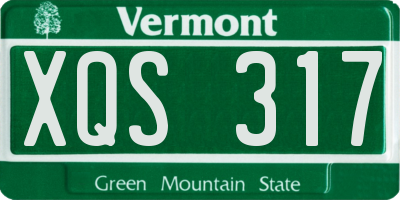 VT license plate XQS317