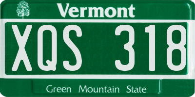 VT license plate XQS318