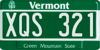 VT license plate XQS321
