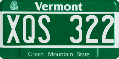 VT license plate XQS322