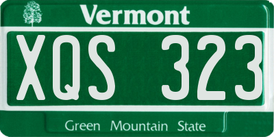 VT license plate XQS323