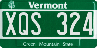 VT license plate XQS324
