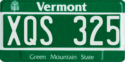 VT license plate XQS325