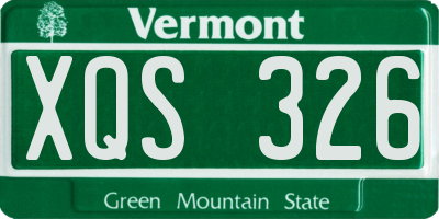 VT license plate XQS326