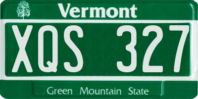 VT license plate XQS327