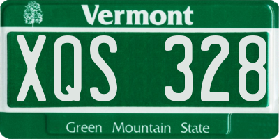 VT license plate XQS328