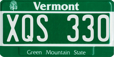 VT license plate XQS330