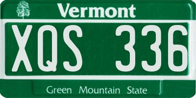 VT license plate XQS336